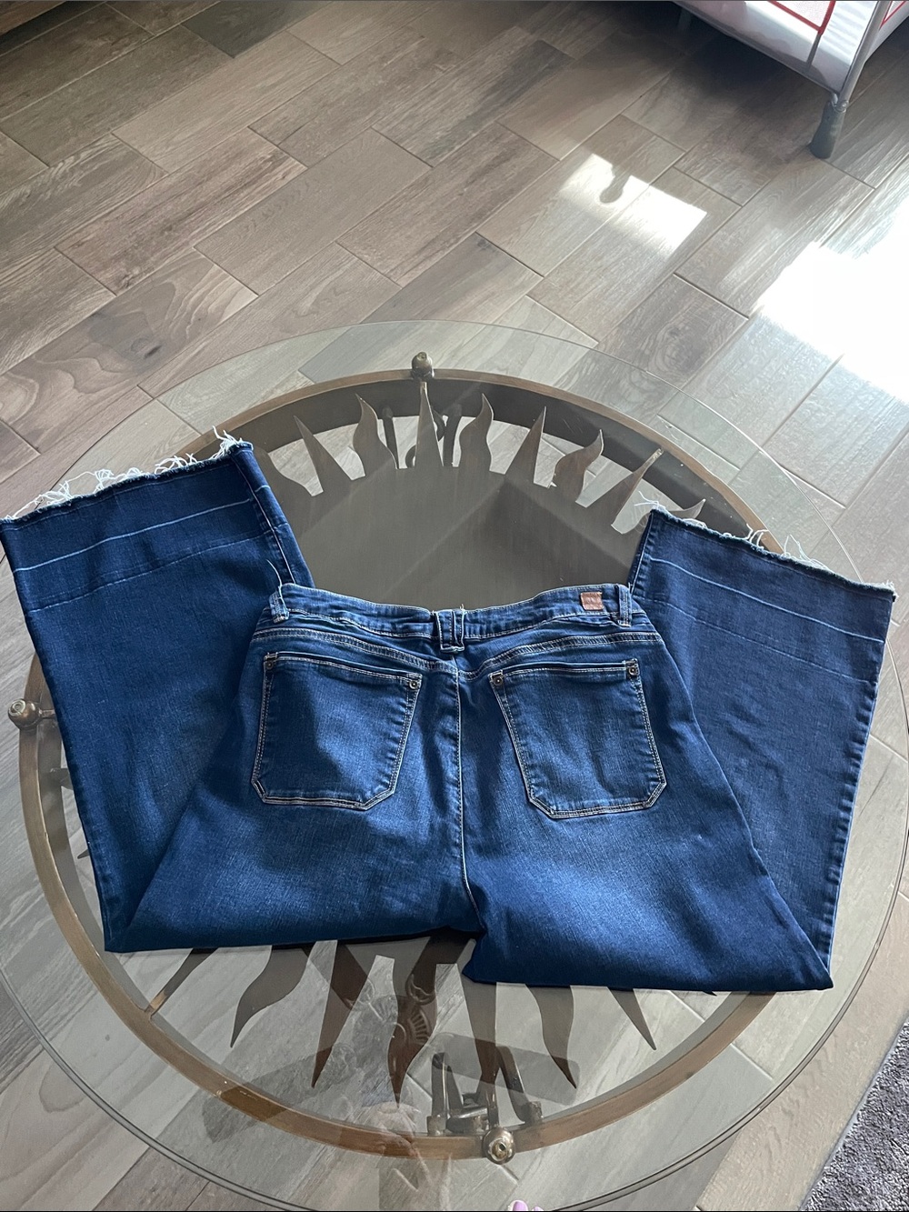 Democracy Dark Blue Cropped Wide-Leg Jeans - Picture 3 of 5